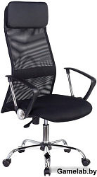 Кресло руководителя Бюрократ KB-6N черный TW-01 TW-11 сетка с подголов. крестовина металл хром