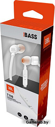 Гарнитура вкладыши JBL T110 WHT 1.2м белый проводные (в ушной раковине)