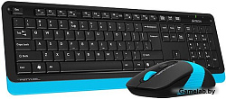 Клавиатура + мышь A4 Fstyler FG1010 клав:черный/синий мышь:черный/синий USB беспроводная