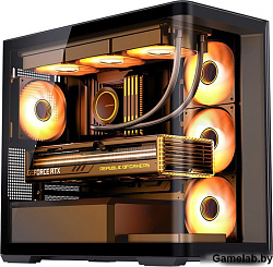 Корпус JONSBO D300 Black без БП, боковая панель из закаленного стекла, mini-ITX, micro-ATX, черный