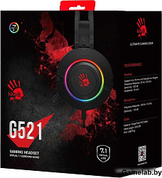 Наушники с микрофоном A4 Bloody G521 черный 2.3м мониторные USB оголовье (G521 (BLACK))