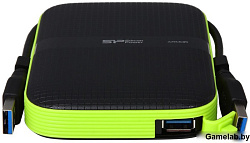 Жесткий диск Silicon Power USB 3.0 4Tb SP040TBPHDA60S3K A60 Armor 2.5" черный/зеленый