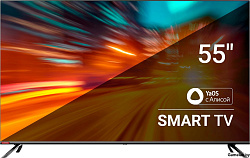 Телевизор LED SunWind 55" SUN-LED55XU401 Яндекс.ТВ Frameless черный 4K Ultra HD 60Hz DVB-T DVB-T2 DV