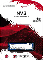 SSD KINGSTON NV1 1Тб M.2 NVMe 3D NAND TLC Скорость записи 1700 Мб/сек. Скорость чтения 2100 Мб/сек. 