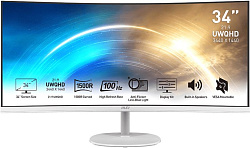 Монитор MSI 34" Pro MP341CQW белый VA LED 1ms 21:9 HDMI M/M матовая 300cd 178гр/178гр 3440x1440 100H