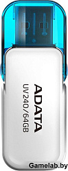 Флэш-накопитель 64GB AUV240-64G-RWH WHITE ADATA