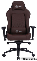Кресло игровое Cactus CS-CHR-0112BR коричневый эко.кожа с подголов. крестов. сталь