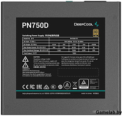 Блок питания Deepcool PN750D (ATX 3.1, 750W, PWM 120mm fan, Active PFC, 80+ GOLD, Gen5 PCIe) RET