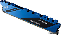 Модуль памяти DDR4 Netac Shadow 8GB 3200MHz CL16 1.35V / NTSDD4P32SP-08B / Blue / with radiator