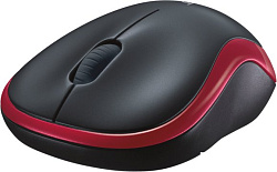 Мышь Logitech M186 черный/красный оптическая (1000dpi) беспроводная USB2.0 для ноутбука (2but)
