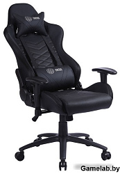 Кресло игровое Cactus с RGB-подсветкой черный эко.кожа с подголов. крестов. сталь