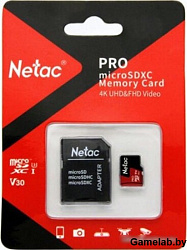 Флеш карта microSDHC 32Gb Class10 Netac NT02P500PRO-032G-R P500 Extreme Pro + adapter