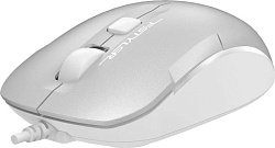 Мышь A4Tech Fstyler FM26S серебристый/белый оптическая (2000dpi) silent USB для ноутбука (4but)