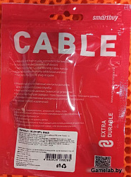 Кабель USB - Type-C, 1.0м, 2А, SmartBuy [iK-3112FL black] в TPE оплет. Flow 3D, мет. нак.