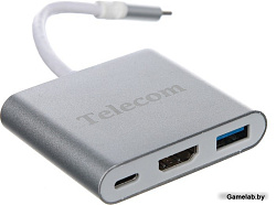 Telecom <TUC010> Кабель-адаптер USB-С -> HDMI+USB3.0+USB-C