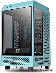 Корпус Thermaltake The Tower 100 Turquoise черный без БП miniITX 1x120mm 3x140mm 2xUSB3.0 audio bott