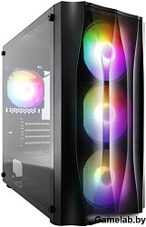 Корпус 1STPLAYER FIREBASE X3-M Black / mATX, TG / 4x120mm LED fans inc. / X3-M-BK-4F1