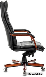Кресло руководителя Бюрократ T-9927WALNUT черный кожа крестовина металл/дерево