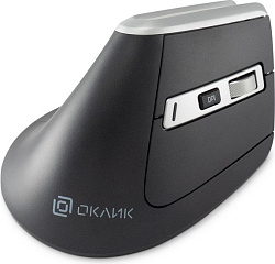 Мышь Оклик 991MW серый оптическая (2400dpi) silent беспроводная BT/Radio USB для ноутбука (7but)