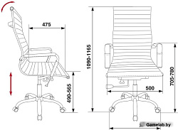 Кресло руководителя Бюрократ CH-883 черный искусственная кожа крестовина металл хром