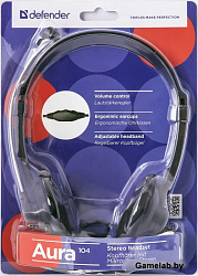 Гарнитура AURA 104 BLACK 63104 DEFENDER Компьютерная гарнитура Aura 104 черный, кабель 1,8 м