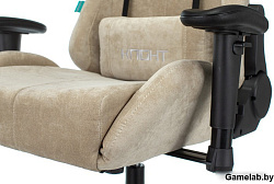 Кресло игровое Бюрократ VIKING KNIGHT Fabric песочный Light-21 с подголов. крестовина металл