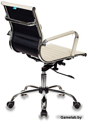 Кресло руководителя Бюрократ CH-883-LOW слоновая кость искусственная кожа низк.спин. крестовина мета