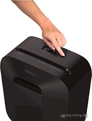 Шредер Fellowes PowerShred LX25 черный (секр.P-4)/перекрестный/6лист./11.5лтр./скрепки/скобы/пл.карт