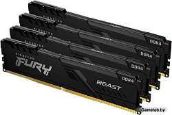 DDR 4 DIMM 128Gb PC25600, 3200Mhz, Kingston FURY Beast Black CL16 (Kit of 4) (KF432C16BBK4/128) (ret