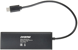 Разветвитель USB-C Digma HUB-4U2.0-UC-B 4порт. черный