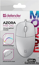 Мышка USB OPTICAL AZORA MB-241 WHITE 52242 DEFENDER