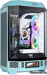Корпус Thermaltake The Tower 300 Turquoise голубой без БП miniITX 7x120mm 5x140mm 2xUSB3.0 audio bot