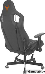 Кресло игровое Knight Outrider черный ромбик эко.кожа с подголов. крестов. металл