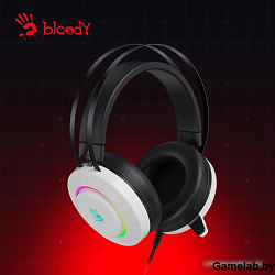 Наушники с микрофоном A4Tech Bloody G521 белый/черный 2.3м мониторные USB оголовье (G521 (WHITE))