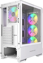 Корпус Powercase Mistral AZ4W ARGB, Tempered Glass, 4x 120mm ARGB Fans, белый, ATX  (CMAZW-A4)