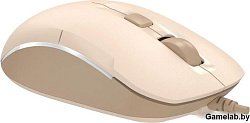 Мышь A4Tech Fstyler FM26 бежевый/коричневый оптическая (2000dpi) USB для ноутбука (4but)