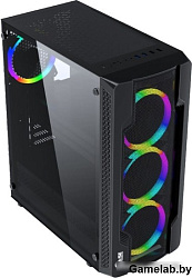 Корпус Powercase Mistral X4 Mesh LED, Tempered Glass, 4x 120mm 5-color fan, чёрный, ATX  (CMIXB-L4)