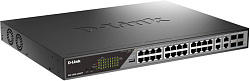 D-Link DSS-200G-28MPP/A1A Настраиваемый L2 коммутатор с 24 портами 10/100/1000Base-T и 4 комбо-порта