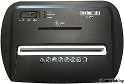 Шредер Office Kit S170-3.9x38 (секр.P-4)/фрагменты/16лист./22лтр./скрепки/скобы/пл.карты/CD