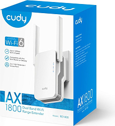 Повторитель беспроводного сигнала Cudy RE1800 AX1800 10/100/1000BASE-TX/Wi-Fi белый