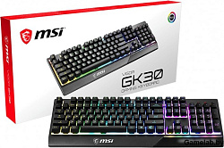 Gaming Keyboard MSI VIGOR GK30, Wired, Mechanical-like plunger switches. 6 zones RGB lighting with s