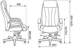 Кресло руководителя Бюрократ T-9922WALNUT черный кожа крестовина металл/дерево