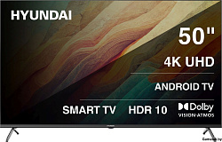 Телевизор LED Hyundai 50" H-LED50BU7009 Android TV Frameless черный 4K Ultra HD 60Hz MEMC DVB-T DVB-