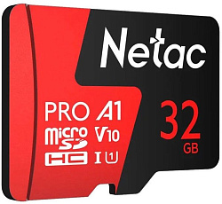 Флеш карта microSDHC 32Gb Class10 Netac NT02P500PRO-032G-R P500 Extreme Pro + adapter