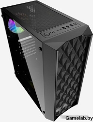 Корпус Powercase Diamond Mesh LED, Tempered Glass, 1x 120mm 5-color fan, чёрный, ATX  (CMDM-L1)