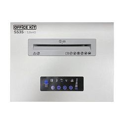 Шредер Office Kit S535 3,8x40 белый (секр.P-4) фрагменты 35лист. 50лтр. скобы пл.карты CD