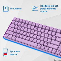 Клавиатура + мышь Оклик S315W клав:сиреневый мышь:сиреневый USB беспроводная Multimedia (1978643)