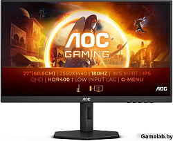 ЖК монитор AOC Q27G4X/27"/IPS/2560x1440 16:9/180 Гц/470/1000:1 Matte/0.5 мс/да/черный/8.25 кг Q27G4X