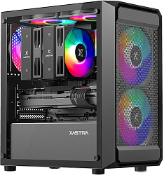Корпус XASTRA  A303M 3FRGB Black mATX/Mesh/ tempered glass / 2x140mm + 1x120mm  FRGB fans/ A303M-2FC