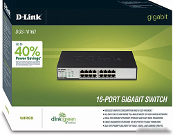 Коммутатор D-Link DGS-1016D DGS-1016D/J1A 16x1Гбит/с неуправляемый